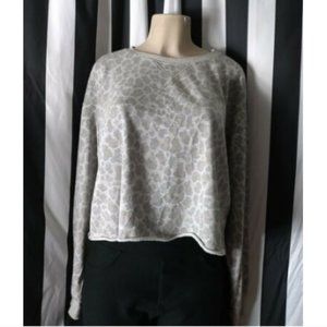 Colsie Women's Cropped Gray Pajama Top Long Sleeve Size M